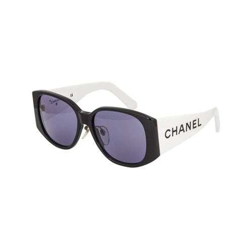 chanel black & white sunglasses